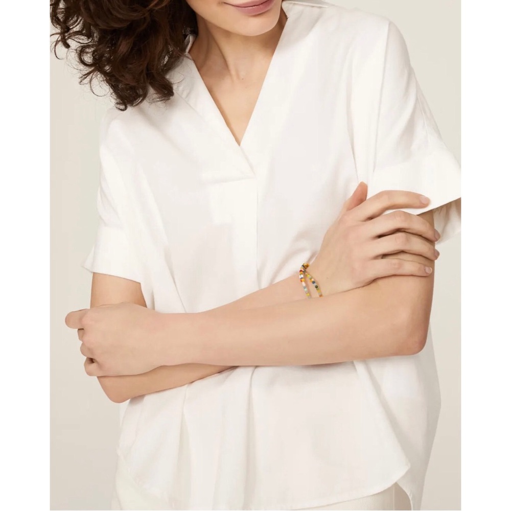 MADEWELL Courier Ivory Button Back Shirt Oversized